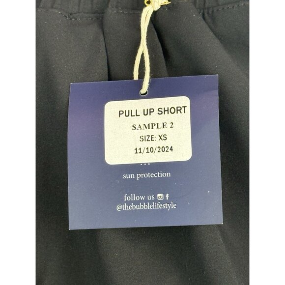 THE BUBBLE Black Pull-On Shorts Wide Waistband Drawstring Cuffed NWT Siz XS - Picture 4 of 10